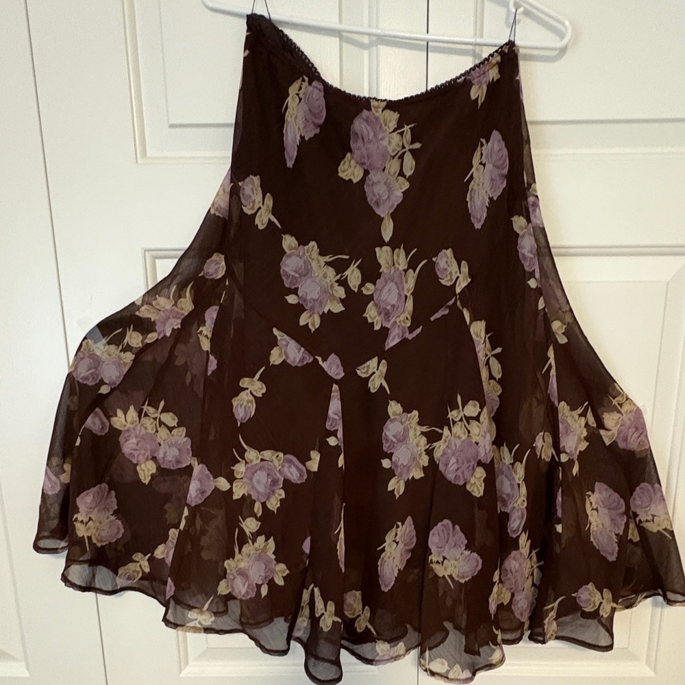 Jessica Brown/ Purple Floral A-line Skirt